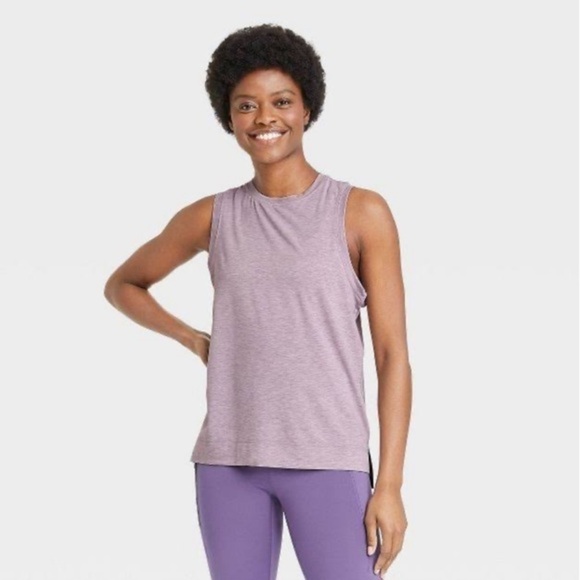 Reebok slim athletic sleeveless tank top in purple - Picture 1 of 6